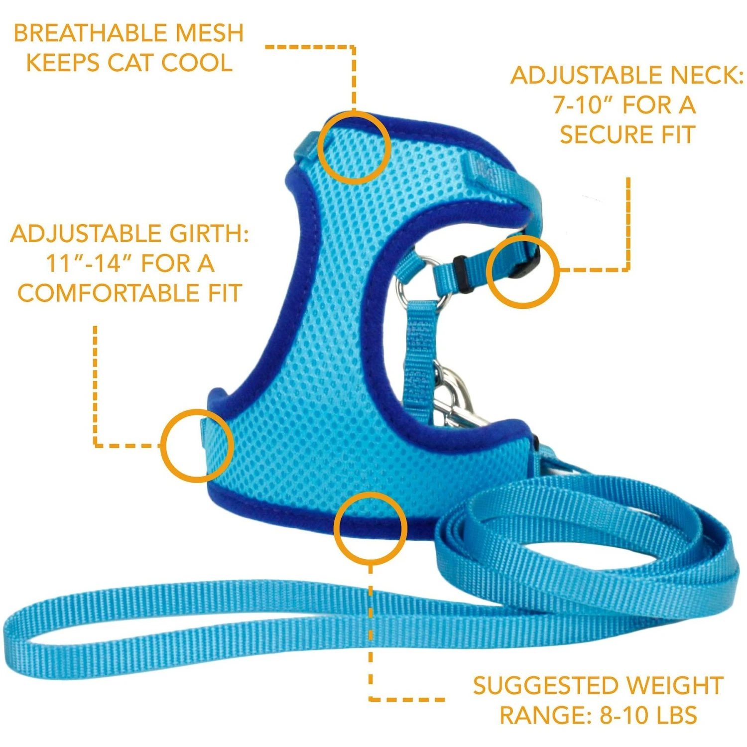 Comfort Soft Mesh Cat Harness & Leash 5 Comfort Soft Mesh Cat Harness & Leash - Image 3