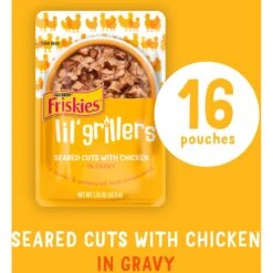 Friskies Lil' Grillers Seared Cuts With Chicken In Gravy Wet Cat Food,1.55-oz Pouches, Case Of 16 -Blue Buffalo Shop 202281 PT1. AC SS1800 V1695836040