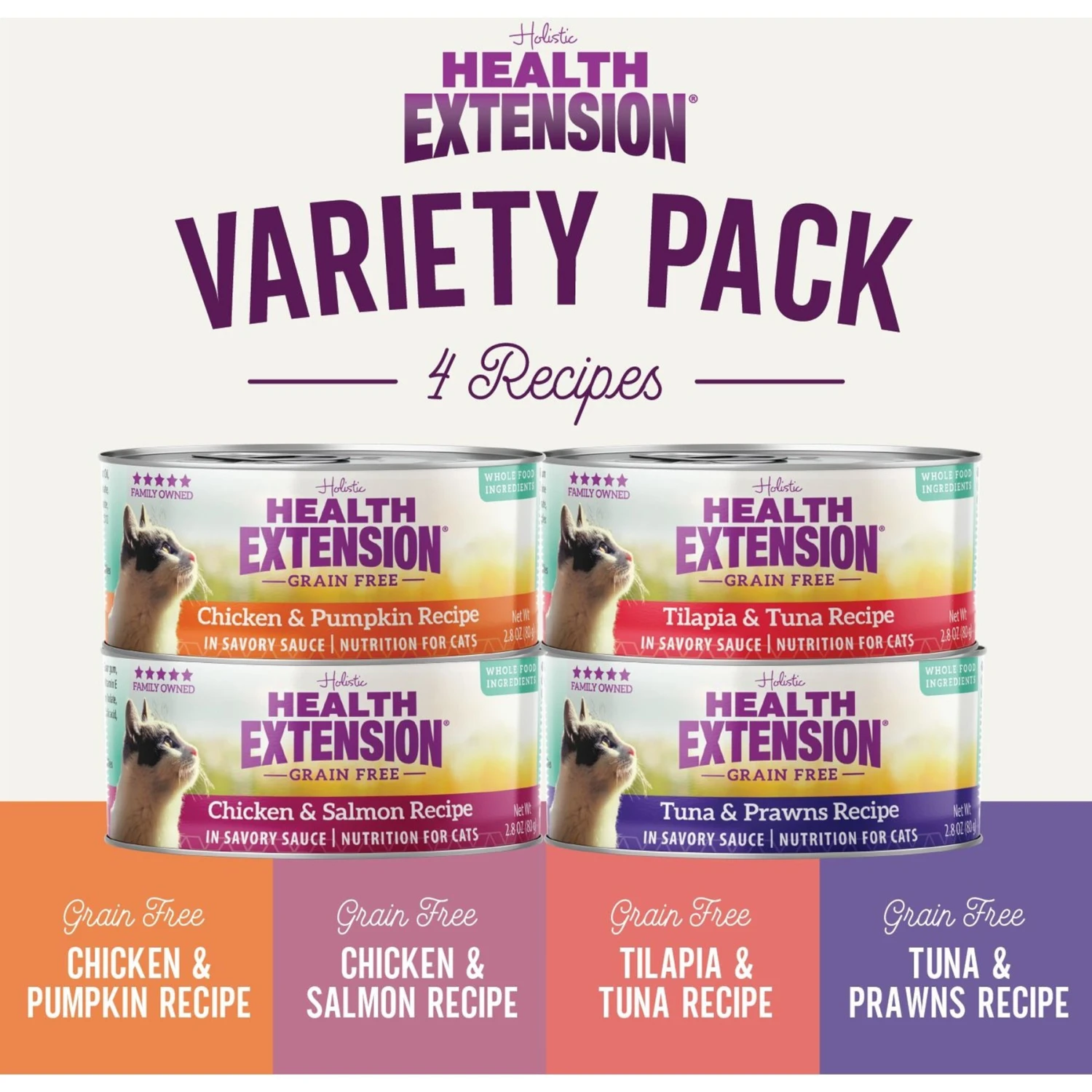 Health Extension Variety Pack Grain-Free Canned Cat Food, 2.8-oz, Case Of 24 4 Health Extension Variety Pack Grain-Free Canned Cat Food, 2.8-oz, Case Of 24 - Image 2