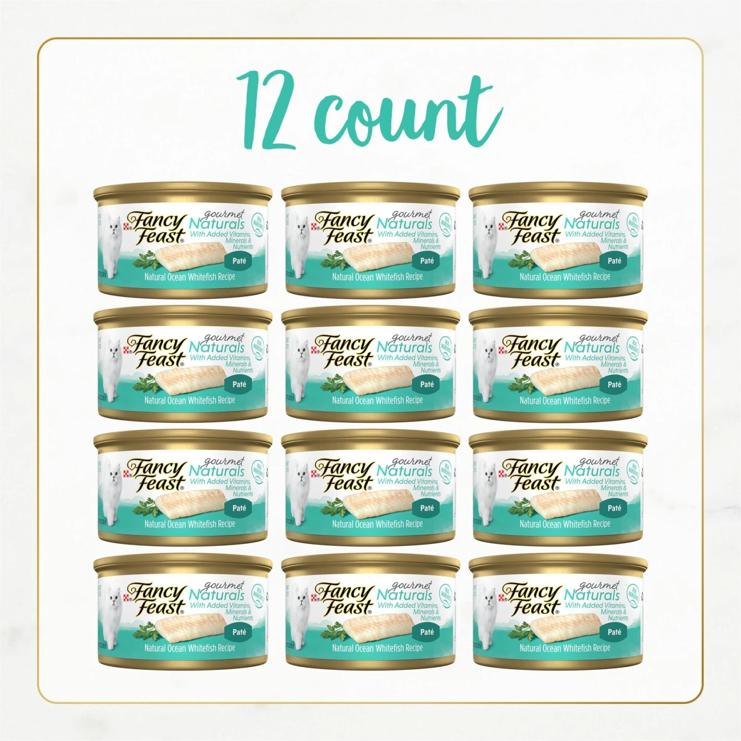 Fancy Feast Gourmet Naturals Ocean Whitefish Recipe Grain-Free Pate Canned Cat Food, 3-oz Can, Case Of 12 4 Fancy Feast Gourmet Naturals Ocean Whitefish Recipe Grain-Free Pate Canned Cat Food, 3-oz Can, Case Of 12 - Image 2