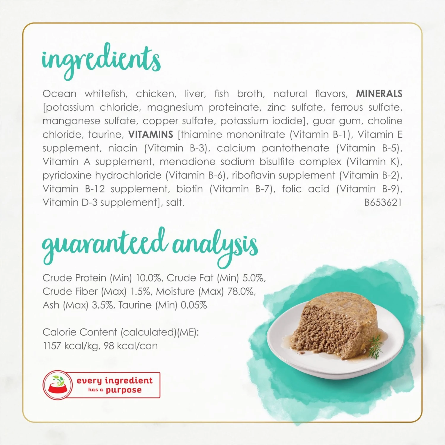 Fancy Feast Gourmet Naturals Ocean Whitefish Recipe Grain-Free Pate Canned Cat Food, 3-oz Can, Case Of 12 8 Fancy Feast Gourmet Naturals Ocean Whitefish Recipe Grain-Free Pate Canned Cat Food, 3-oz Can, Case Of 12 - Image 6