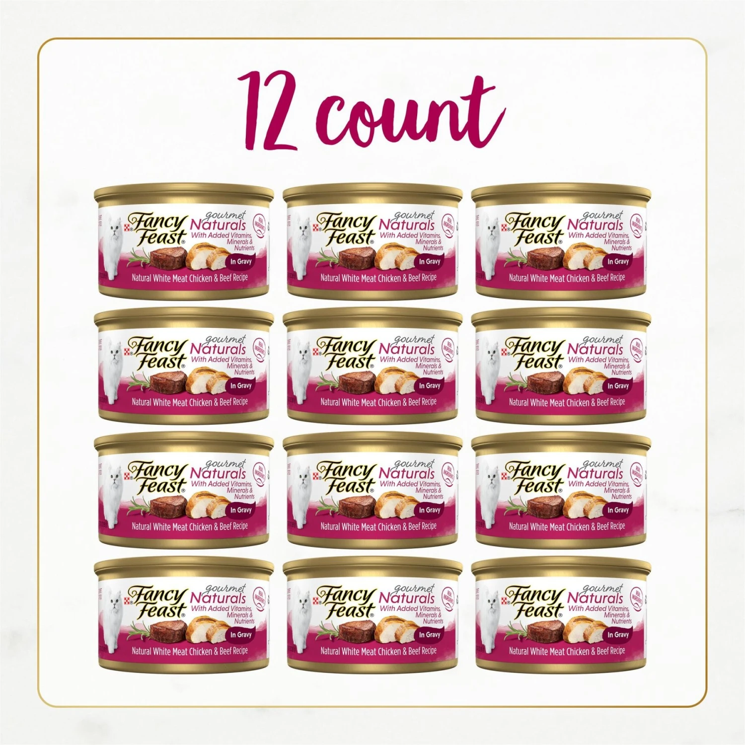 Fancy Feast Gourmet Naturals Natural White Meat Chicken & Beef Recipe In Gravy Canned Cat Food, 3-oz Can, Case Of 12 4 Fancy Feast Gourmet Naturals Natural White Meat Chicken & Beef Recipe In Gravy Canned Cat Food, 3-oz Can, Case Of 12 - Image 2
