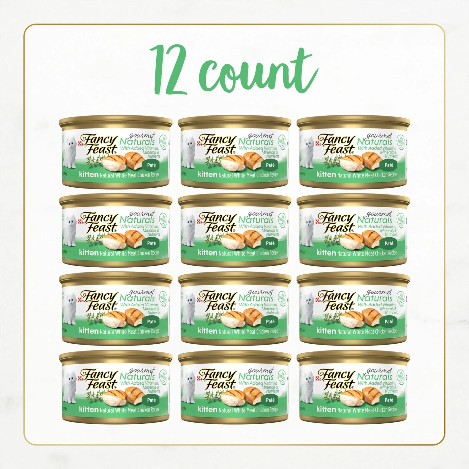 Fancy Feast Gourmet Naturals White Meat Chicken Recipe Grain-Free Pate Kitten Canned Cat Food, 3-oz Can, Case Of 12 4 Fancy Feast Gourmet Naturals White Meat Chicken Recipe Grain-Free Pate Kitten Canned Cat Food, 3-oz Can, Case Of 12 - Image 2