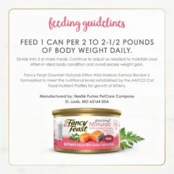 Fancy Feast Gourmet Naturals Natural Wild Alaskan Salmon Recipe Grain-Free Pate Kitten Canned Cat Food, 3-oz Can, Case Of 12 -Blue Buffalo Shop 214809 PT7. AC SS1800 V1677102921