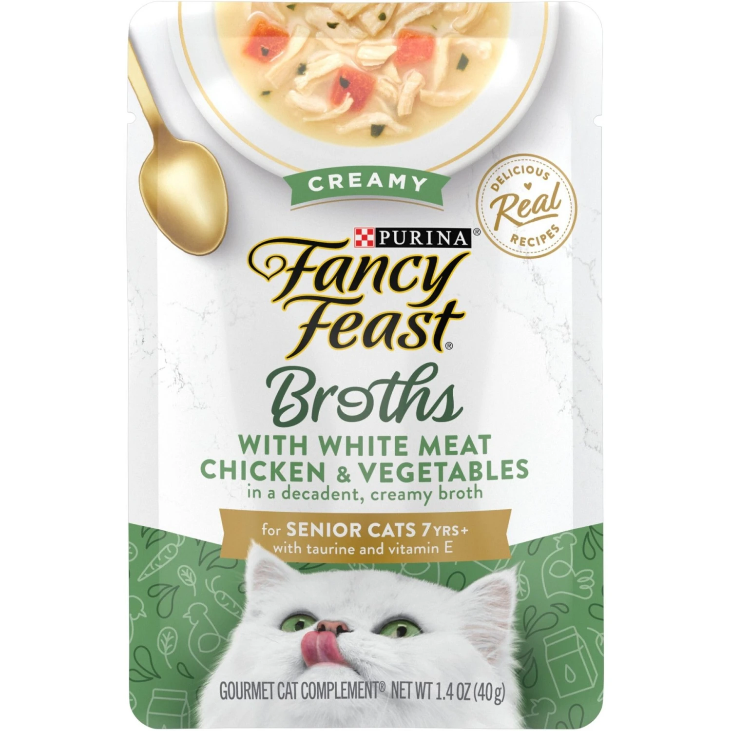 Fancy Feast Senior Creamy With Chicken & Vegetables In Broth Cat Food Complement & Topper, 1.4-oz Pouch, Case Of 16 3 Fancy Feast Senior Creamy With Chicken & Vegetables In Broth Cat Food Complement & Topper, 1.4-oz Pouch, Case Of 16