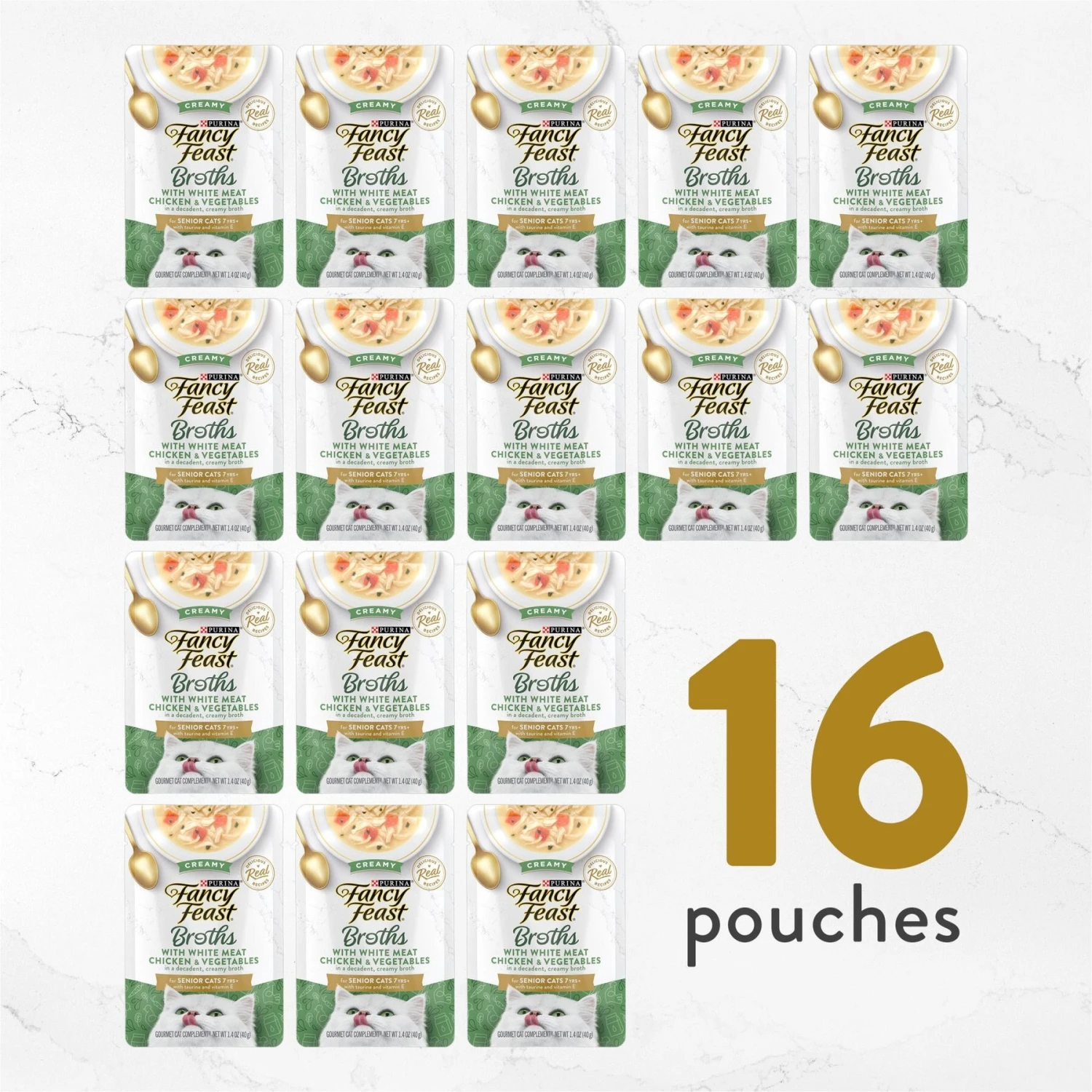 Fancy Feast Senior Creamy With Chicken & Vegetables In Broth Cat Food Complement & Topper, 1.4-oz Pouch, Case Of 16 9 Fancy Feast Senior Creamy With Chicken & Vegetables In Broth Cat Food Complement & Topper, 1.4-oz Pouch, Case Of 16 - Image 7