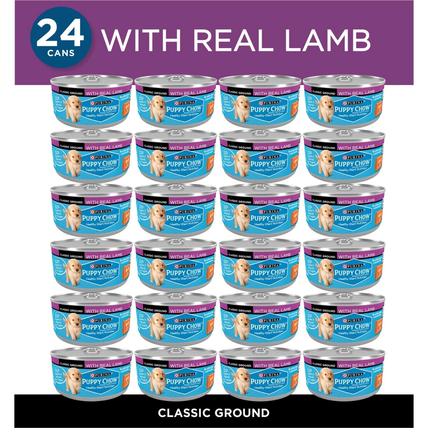 Puppy Chow Classic Ground Lamb Pate Wet Puppy Food, 5.5-oz Can, Case Of 24 4 Puppy Chow Classic Ground Lamb Pate Wet Puppy Food, 5.5-oz Can, Case Of 24 - Image 2