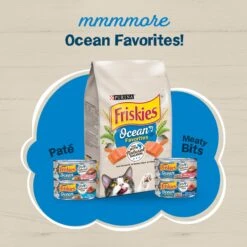 Friskies Ocean Favorites Meaty Bits Salmon, Shrimp & Brown Rice Wet Cat Food, 5.5-oz Can, Case Of 24 16 Friskies Ocean Favorites Meaty Bits Salmon, Shrimp & Brown Rice Wet Cat Food, 5.5-oz Can, Case Of 24 -Blue Buffalo Shop 215186 PT5. AC SS1800 V1700158591