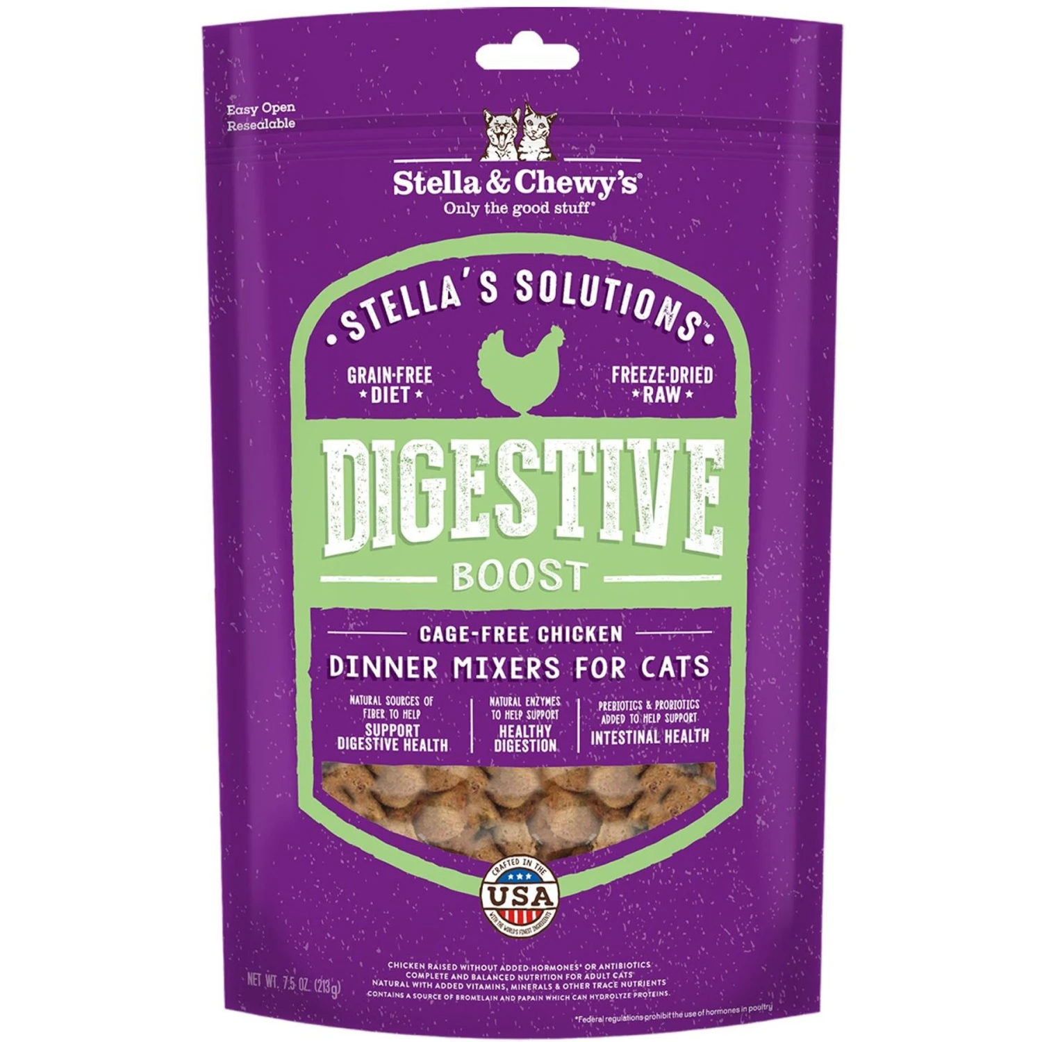Stella & Chewy's Stella's Solutions Digestive Boost Chicken Freeze-Dried Raw Cat Food, 7.5-oz Bag 3 Stella & Chewy's Stella's Solutions Digestive Boost Chicken Freeze-Dried Raw Cat Food, 7.5-oz Bag