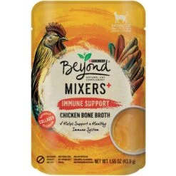 Purina Beyond Mixers Immune Support Chicken Bone Broth Wet Cat Food Complement, 1.55-oz Pouch, Case Of 16