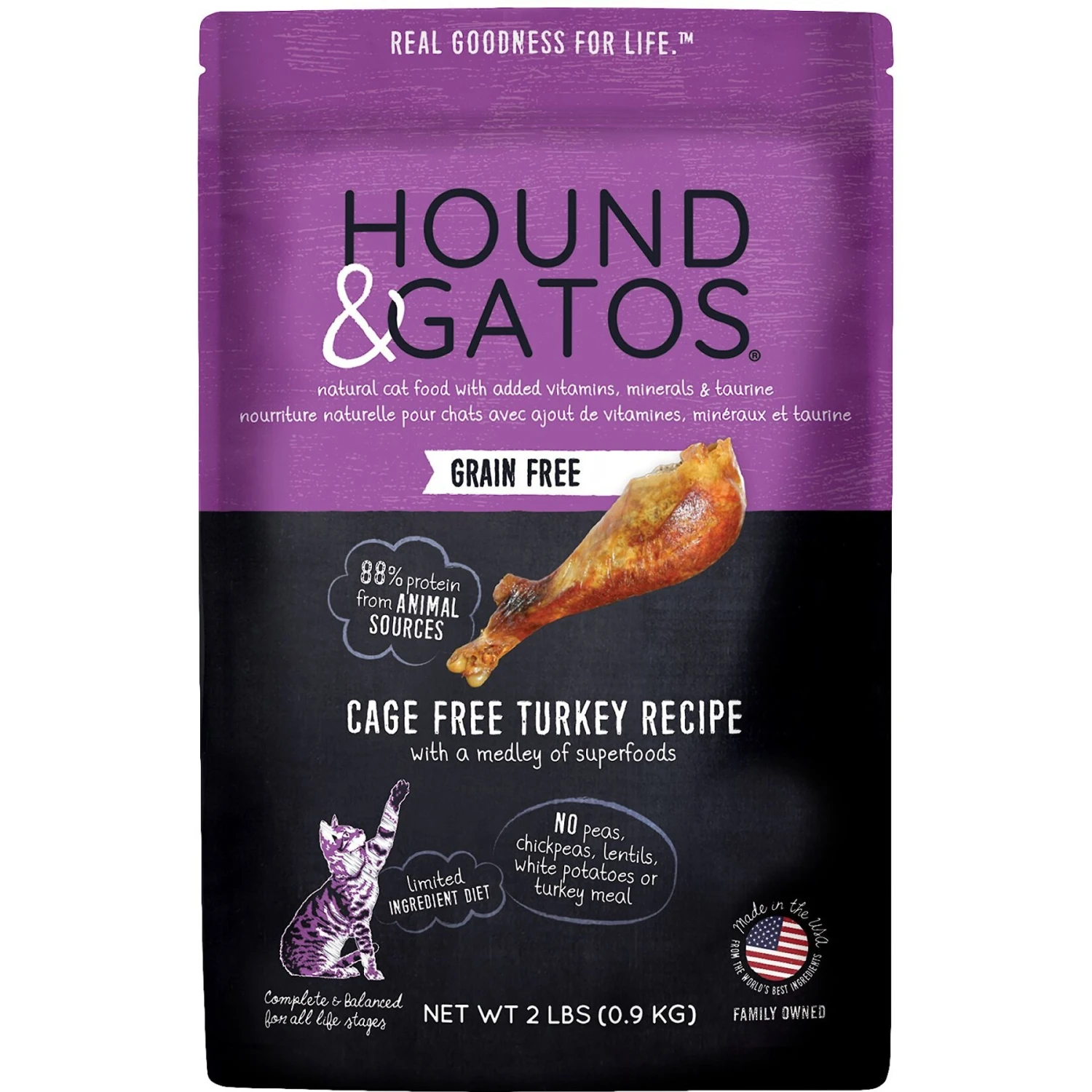 Hound & Gatos Grain-Free Cage Free Turkey Recipe Dry Cat Food 3 Hound & Gatos Grain-Free Cage Free Turkey Recipe Dry Cat Food