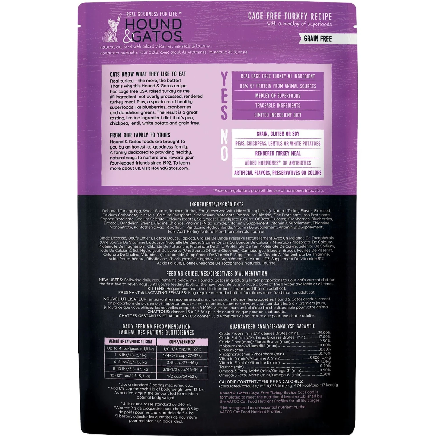 Hound & Gatos Grain-Free Cage Free Turkey Recipe Dry Cat Food 4 Hound & Gatos Grain-Free Cage Free Turkey Recipe Dry Cat Food - Image 2