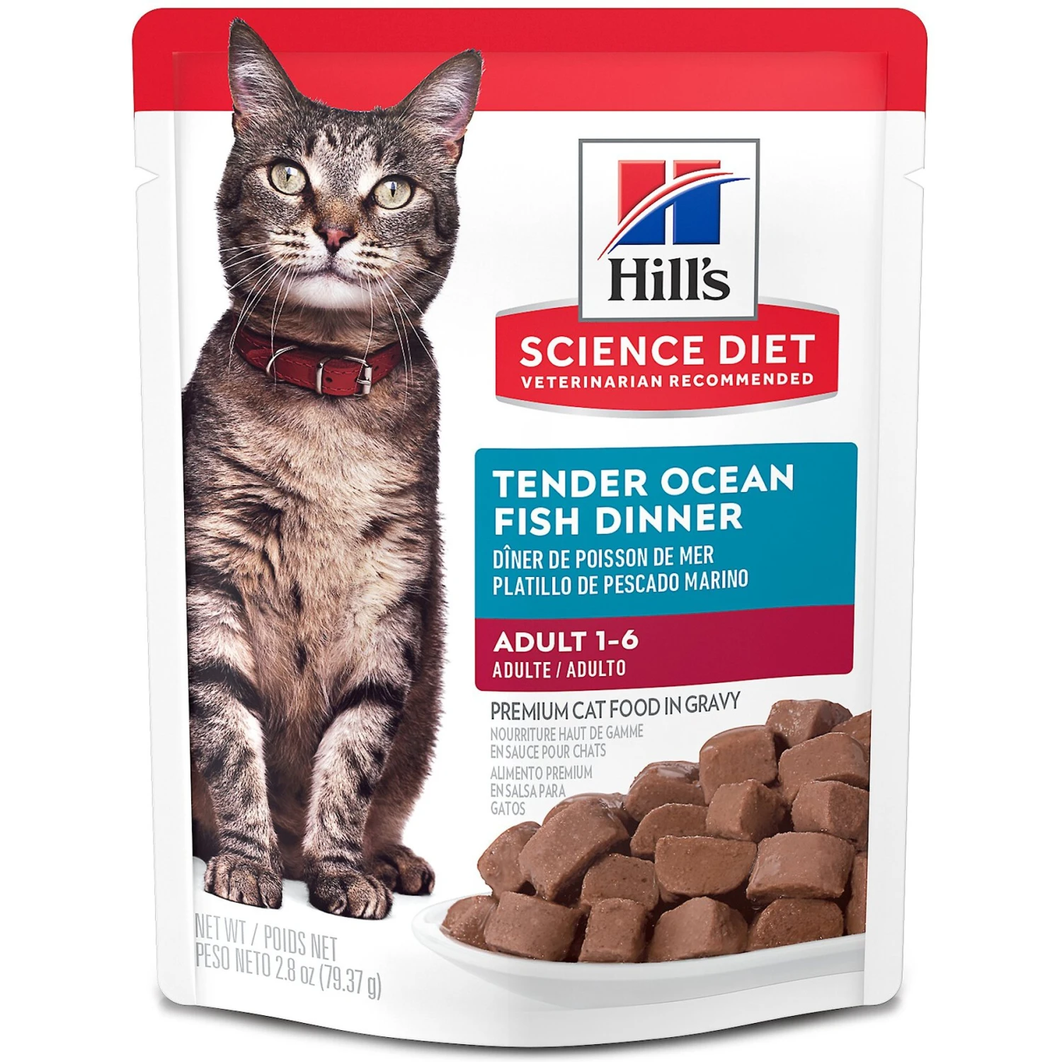 Hill's Science Diet Adult Tender Ocean Fish Recipe Cat Food, 2.8-oz Pouch, Case Of 24 3 Hill's Science Diet Adult Tender Ocean Fish Recipe Cat Food, 2.8-oz Pouch, Case Of 24