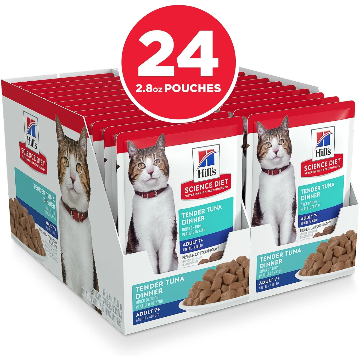 Hill's Science Diet Adult 7+ Tender Tuna Recipe Cat Food, 2.8-oz Pouch, Case Of 24 5 Hill's Science Diet Adult 7+ Tender Tuna Recipe Cat Food, 2.8-oz Pouch, Case Of 24 - Image 3