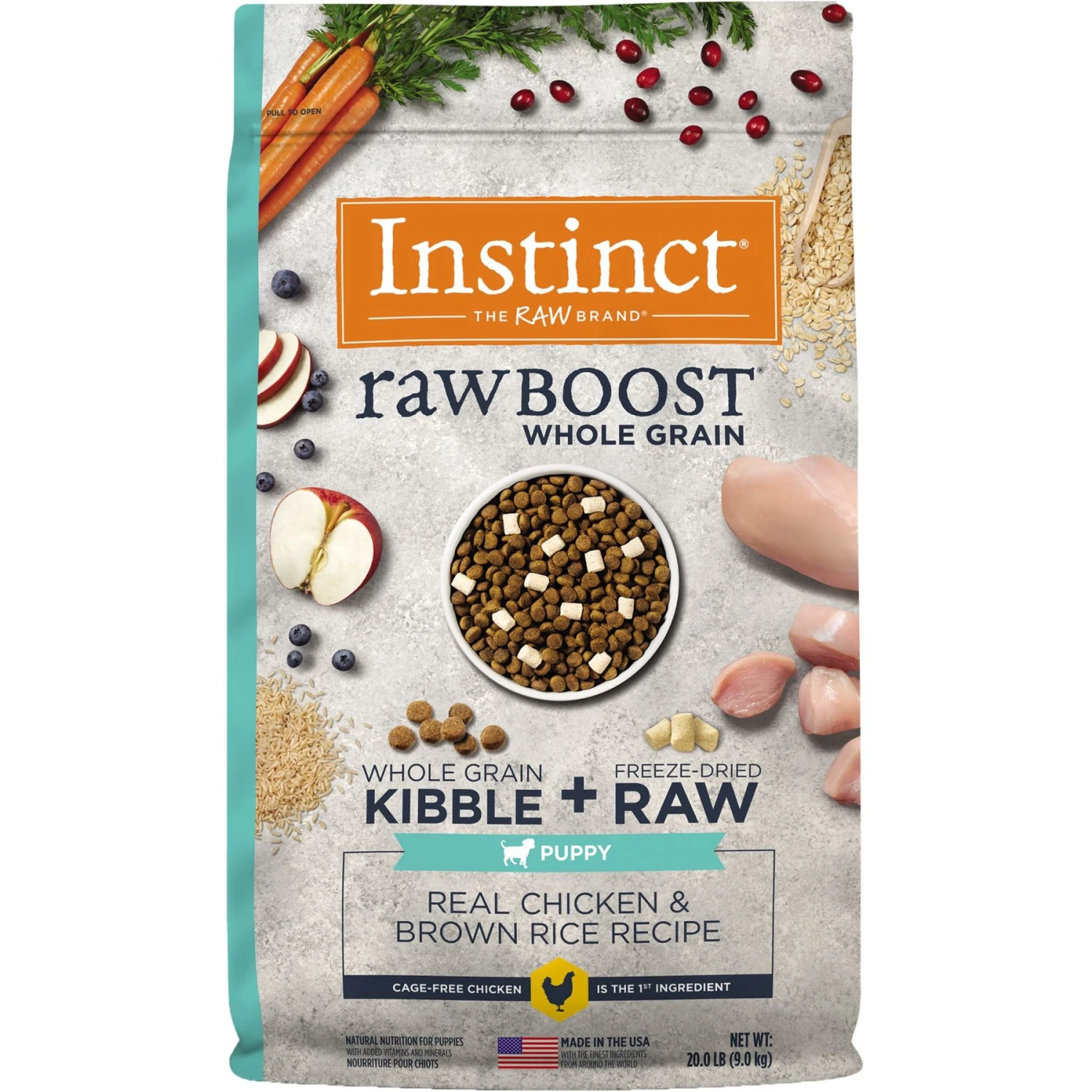 Instinct Raw Boost Puppy Whole Grain Real Chicken & Brown Rice Recipe Freeze-Dried Raw Coated Dry Dog Food 3 Instinct Raw Boost Puppy Whole Grain Real Chicken & Brown Rice Recipe Freeze-Dried Raw Coated Dry Dog Food