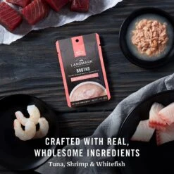 American Journey Landmark Broths Tuna, Shrimp & Whitefish Recipe Wet Cat Food Complement Pouches, 1.4 Oz Case Of 16 -Blue Buffalo Shop 219436 PT4. AC SS1800 V1608231751