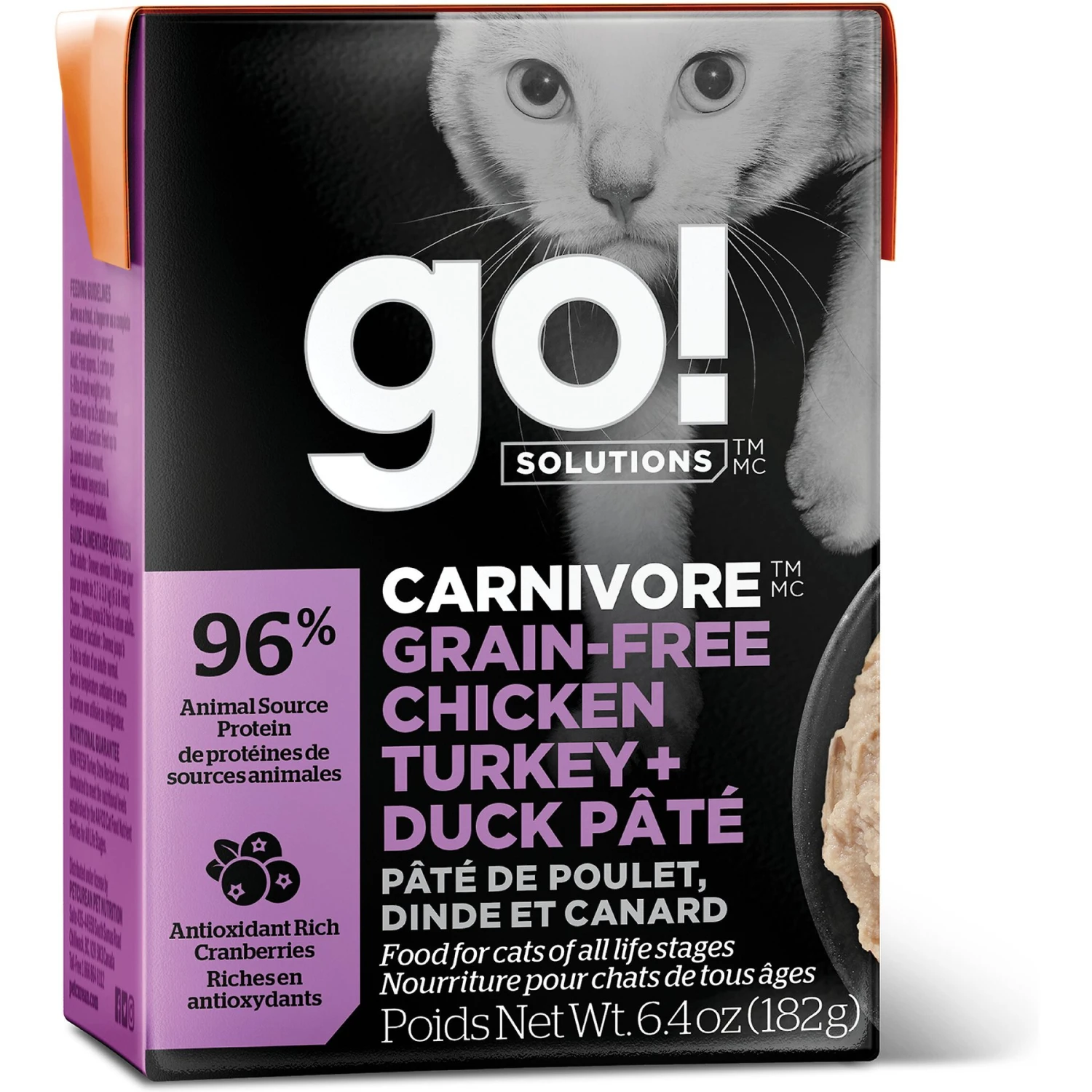 Go! Solutions Carnivore Grain-Free Chicken, Turkey + Duck Pate Cat Food 3 Go! Solutions Carnivore Grain-Free Chicken, Turkey + Duck Pate Cat Food