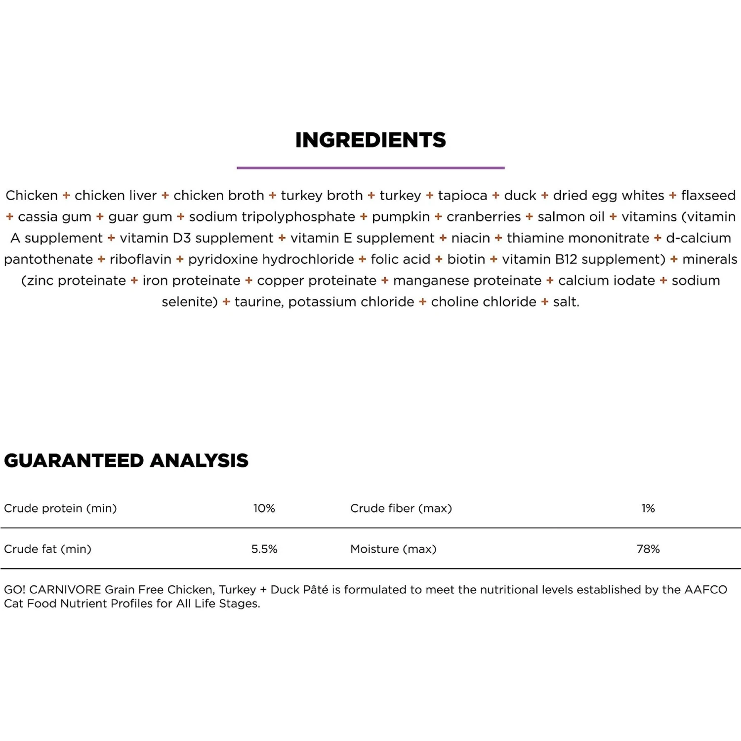 Go! Solutions Carnivore Grain-Free Chicken, Turkey + Duck Pate Cat Food 5 Go! Solutions Carnivore Grain-Free Chicken, Turkey + Duck Pate Cat Food - Image 3