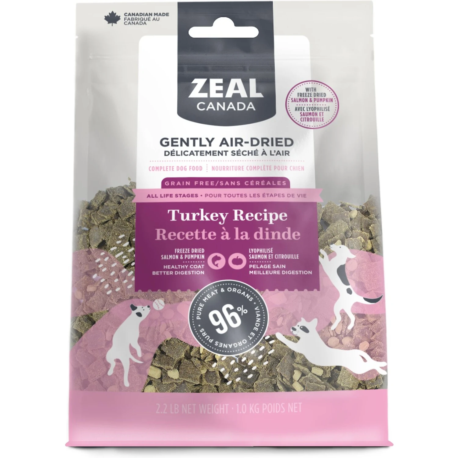 Zeal Canada Gently Turkey Recipe & Freeze-Dried Salmon & Pumpkin Grain-Free Air-Dried Dog Food 3 Zeal Canada Gently Turkey Recipe & Freeze-Dried Salmon & Pumpkin Grain-Free Air-Dried Dog Food