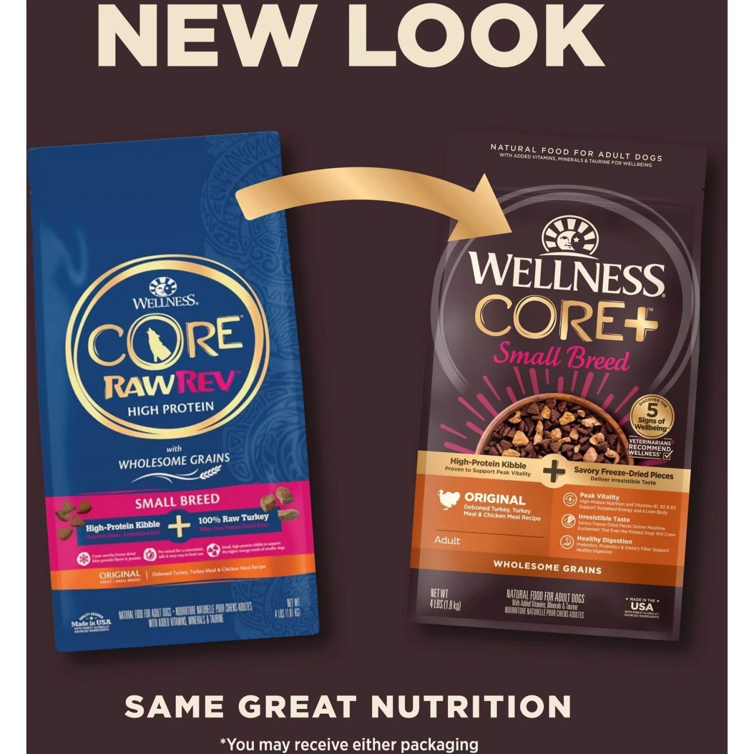 Wellness CORE RawRev Wholesome Grains Small Breed Original Recipe High Protein Dry Dog Food 4 Wellness CORE RawRev Wholesome Grains Small Breed Original Recipe High Protein Dry Dog Food - Image 2