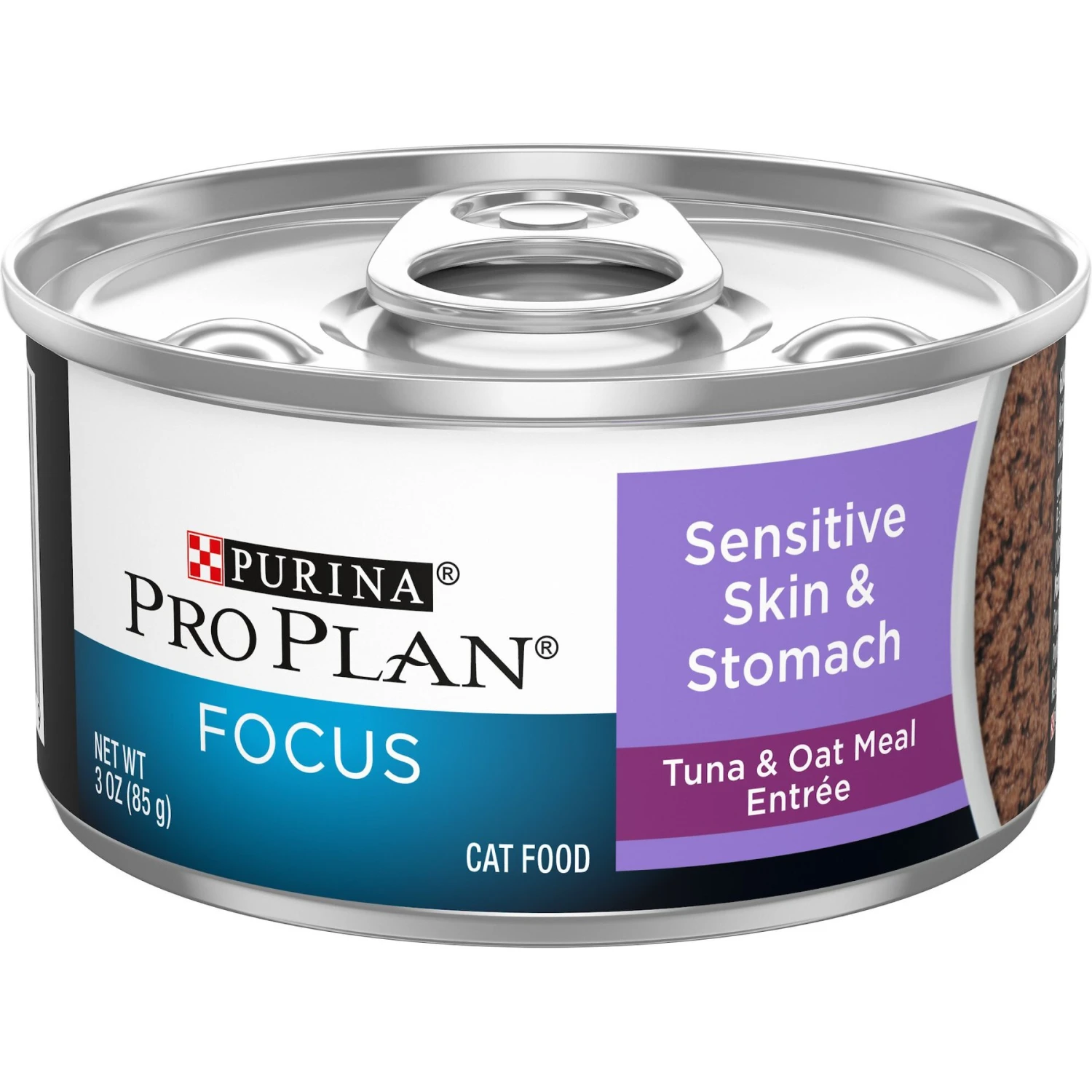 Purina Pro Plan Focus Sensitive Skin & Stomach Tuna & Oat Meal Entree Canned Cat Food, 3-oz Can, Case Of 24 3 Purina Pro Plan Focus Sensitive Skin & Stomach Tuna & Oat Meal Entree Canned Cat Food, 3-oz Can, Case Of 24