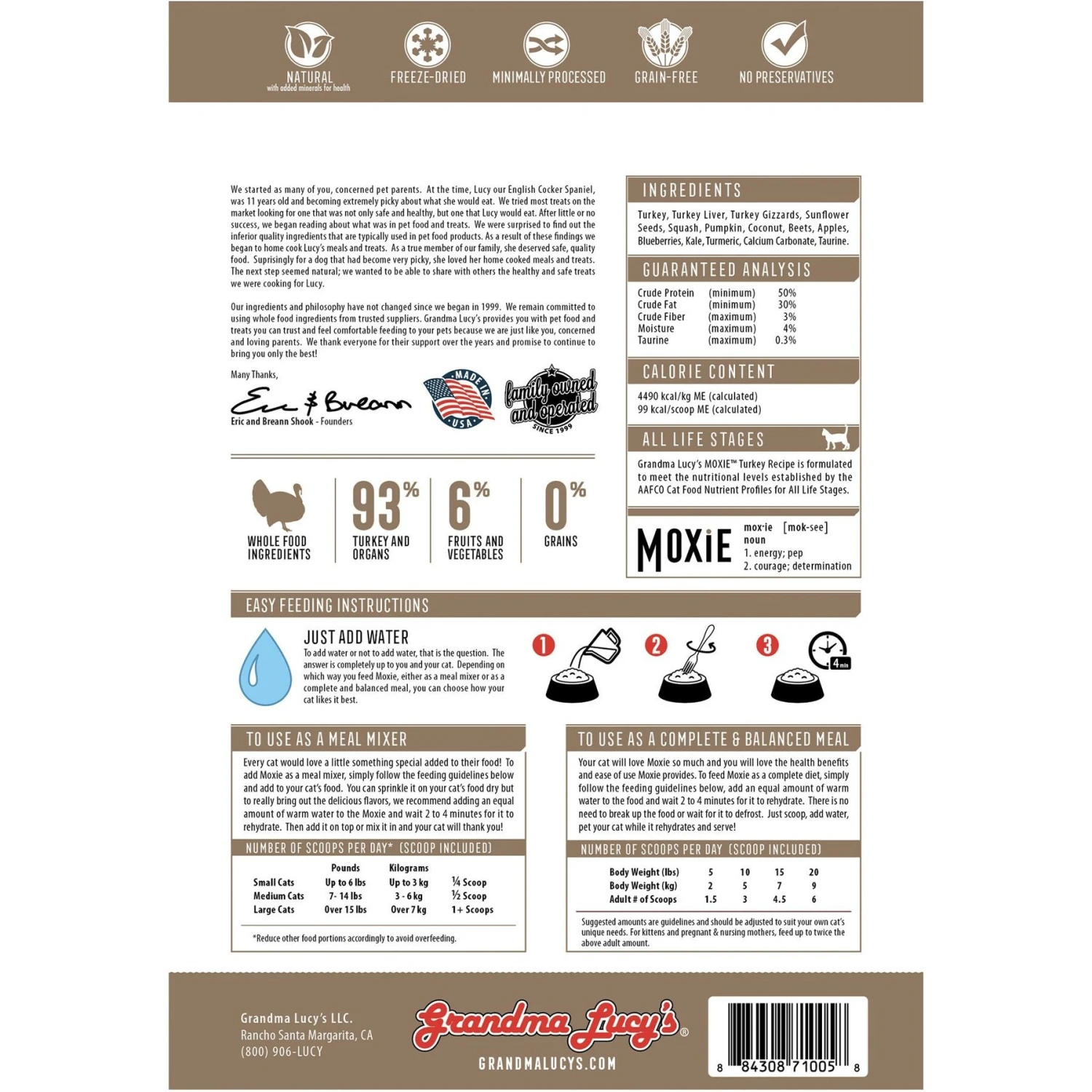 Grandma Lucy's Moxie Turkey Recipe Freeze-Dried Cat Food, 8-oz Bag 4 Grandma Lucy's Moxie Turkey Recipe Freeze-Dried Cat Food, 8-oz Bag - Image 2