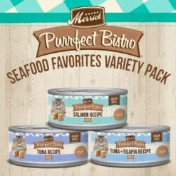 Merrick Purrfect Bistro Tuna, Salmon & Tuna + Tilapia Recipe Variety Pack Grain-Free Pate Canned Cat Food, 3-oz, Case Of 24 -Blue Buffalo Shop 235907 PT1. AC SS1800 V1622121436