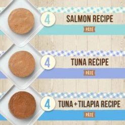 Merrick Purrfect Bistro Tuna, Salmon & Tuna + Tilapia Recipe Variety Pack Grain-Free Pate Canned Cat Food, 3-oz, Case Of 24 -Blue Buffalo Shop 235907 PT2. AC SS1800 V1622121470