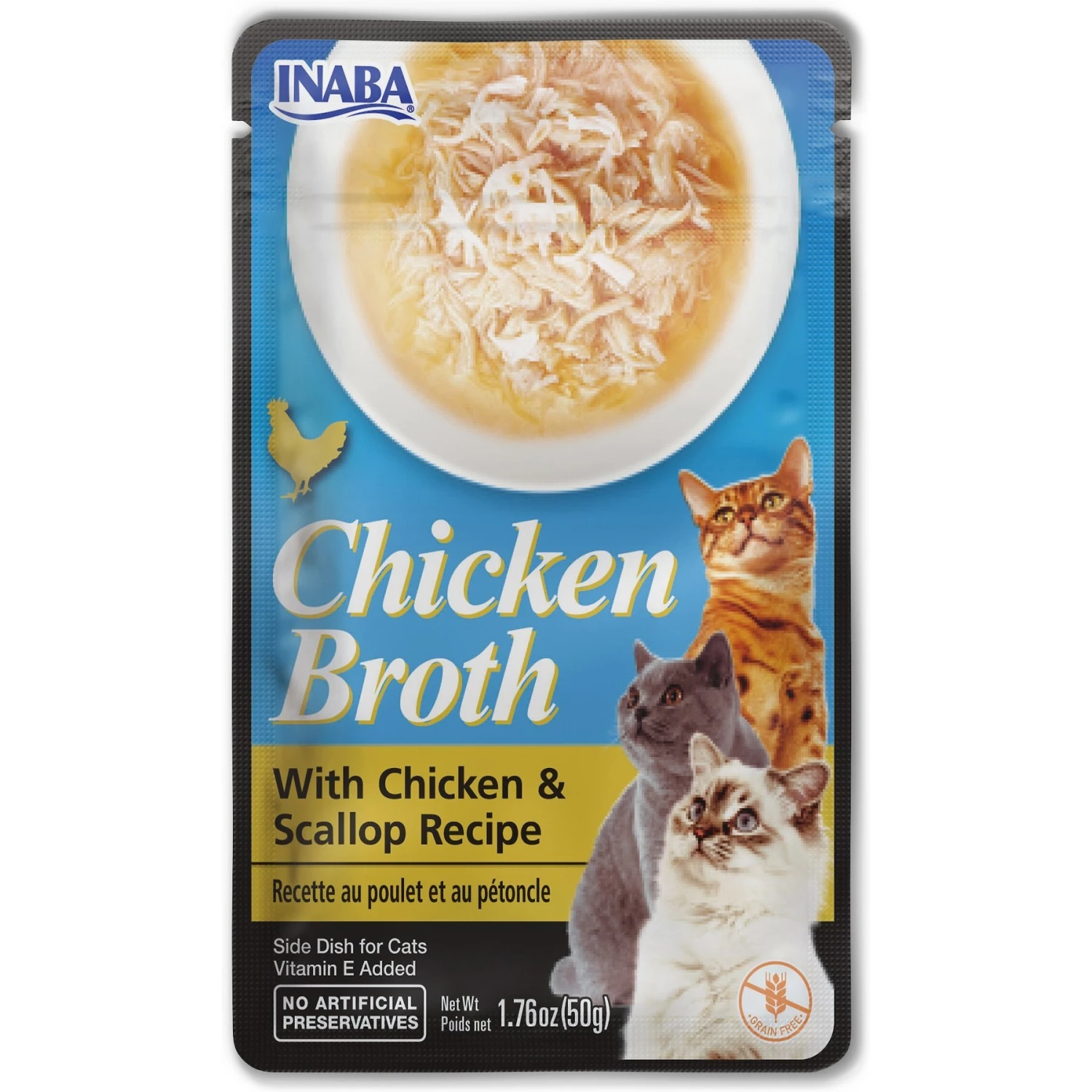 Inaba Chicken Broth Chicken & Scallop Recipe Grain-Free Cat Food Topper, 1.76-oz Pouch 3 Inaba Chicken Broth Chicken & Scallop Recipe Grain-Free Cat Food Topper, 1.76-oz Pouch