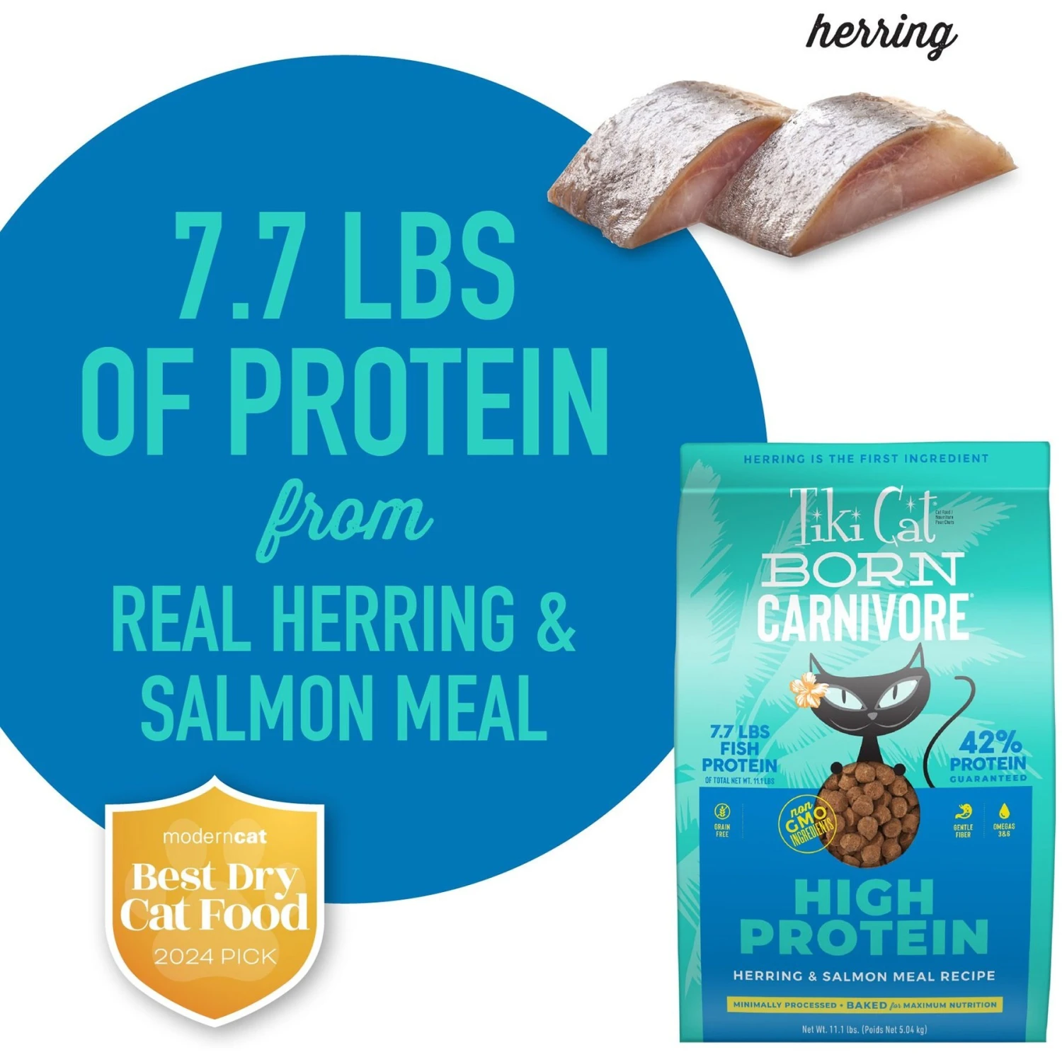 Tiki Cat Born Carnivore Herring & Salmon Grain-Free Dry Cat Food 6 Tiki Cat Born Carnivore Herring & Salmon Grain-Free Dry Cat Food - Image 4