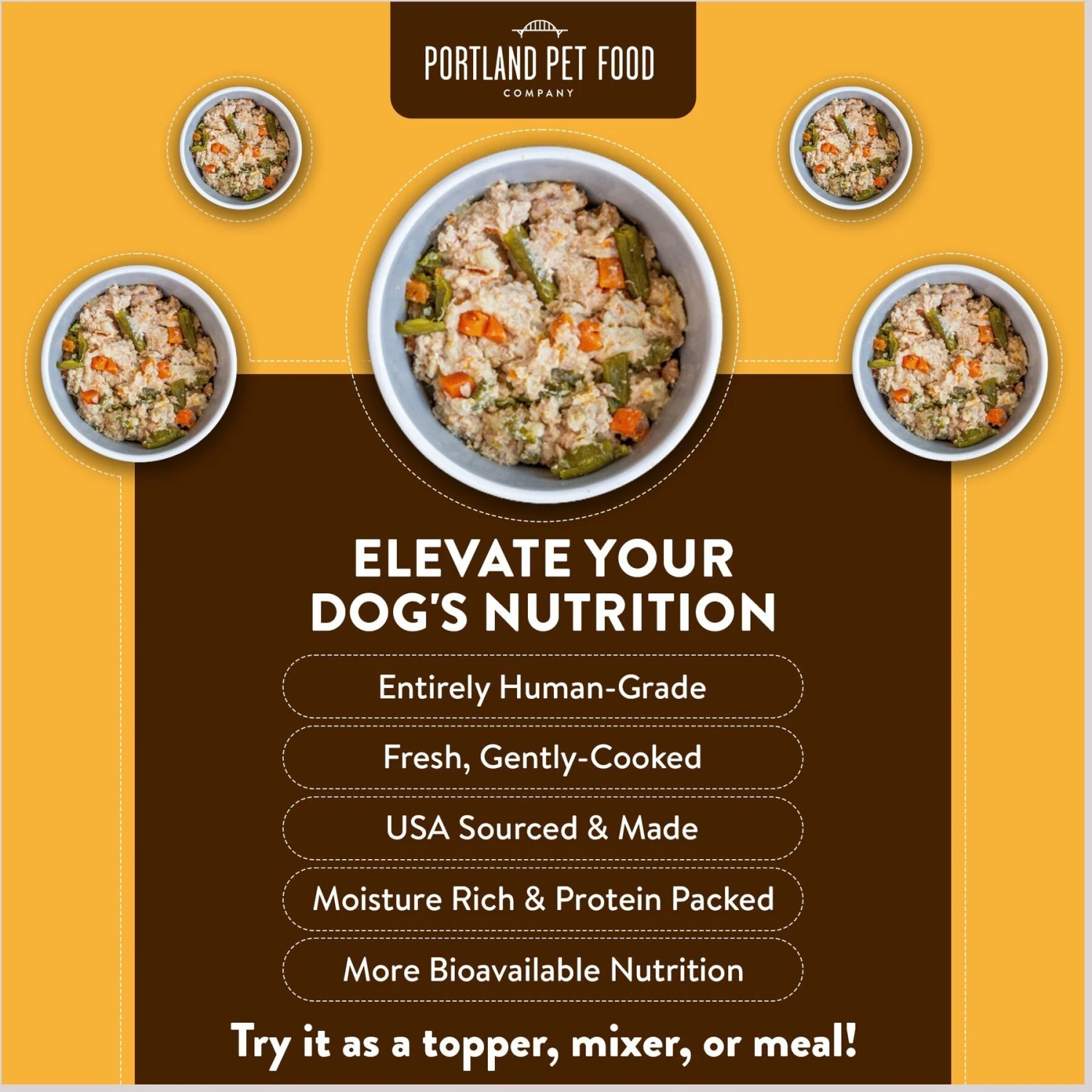 Portland Pet Food Company Hopkins' Pork N' Potato Homestyle Wet Dog Food Topper, 9-oz Pouch, Case Of 4 5 Portland Pet Food Company Hopkins' Pork N' Potato Homestyle Wet Dog Food Topper, 9-oz Pouch, Case Of 4 - Image 3