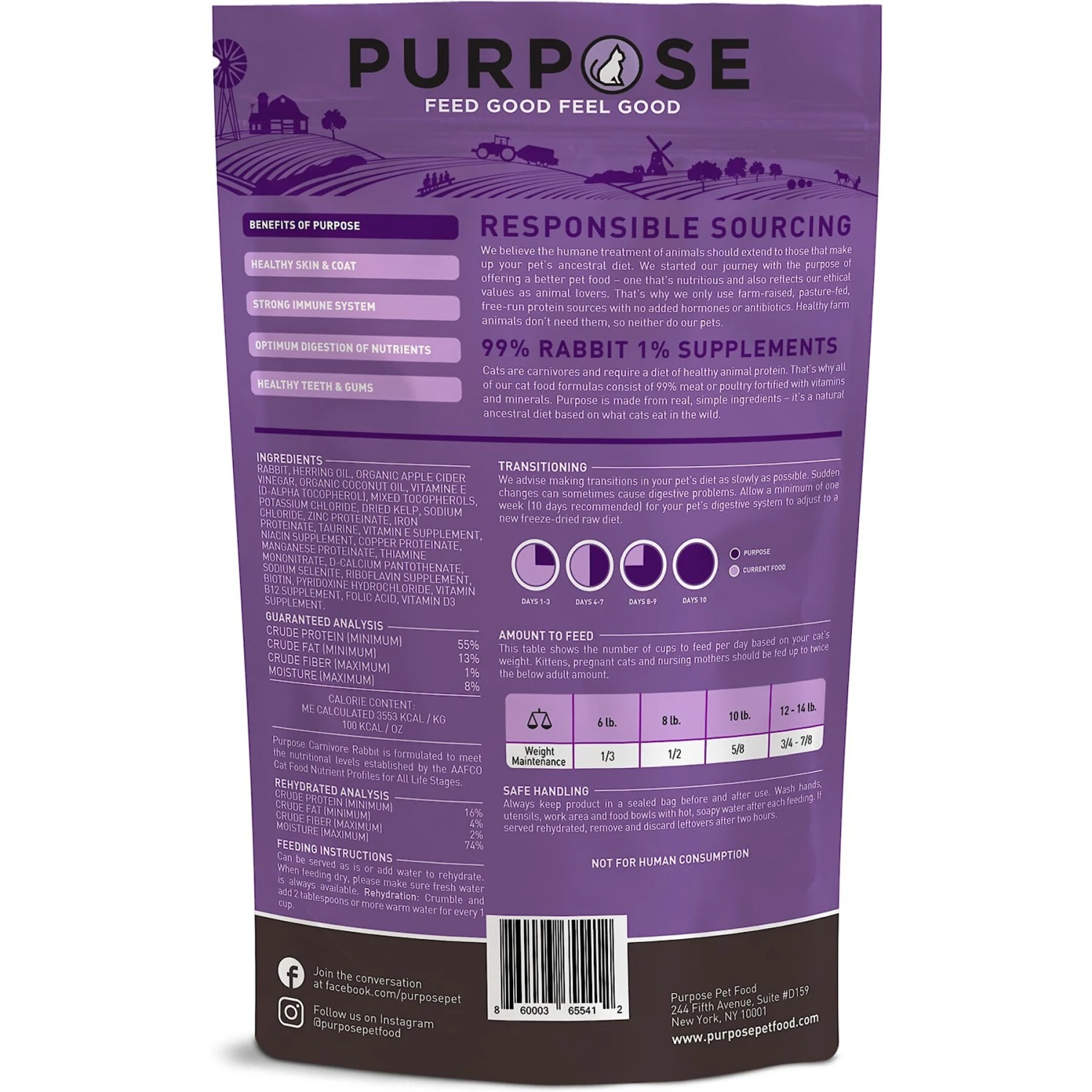 Purpose Carnivore Rabbit Freeze-Dried Grain-Free Raw Cat Food 4 Purpose Carnivore Rabbit Freeze-Dried Grain-Free Raw Cat Food - Image 2