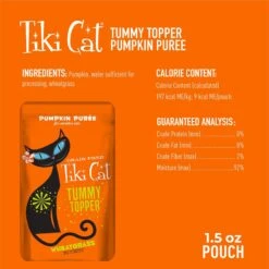 Tiki Cat Tummy Topper Pumpkin Puree Wheatgrass Grain-Free Wet Cat Food Topper, 1.5-oz, Case Of 12 14 Tiki Cat Tummy Topper Pumpkin Puree Wheatgrass Grain-Free Wet Cat Food Topper, 1.5-oz, Case Of 12 -Blue Buffalo Shop 259104 PT3. AC SS1800 V1703799949