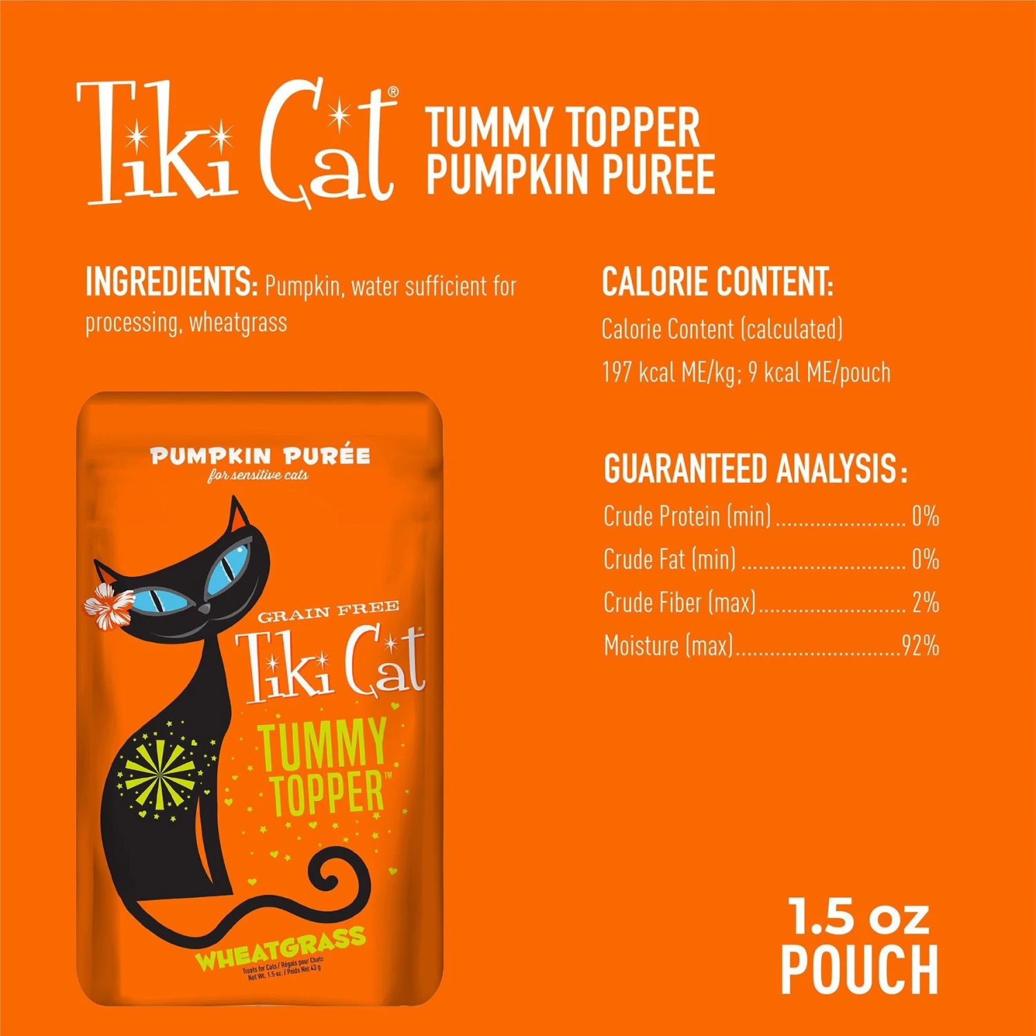 Tiki Cat Tummy Topper Pumpkin Puree Wheatgrass Grain-Free Wet Cat Food Topper, 1.5-oz, Case Of 12 6 Tiki Cat Tummy Topper Pumpkin Puree Wheatgrass Grain-Free Wet Cat Food Topper, 1.5-oz, Case Of 12 - Image 4
