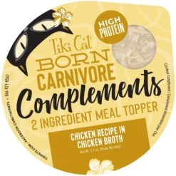 Tiki Cat Born Carnivore Complements Chicken Recipe In Chicken Broth Wet Cat Food Topper, 2.1-oz, Case Of 8