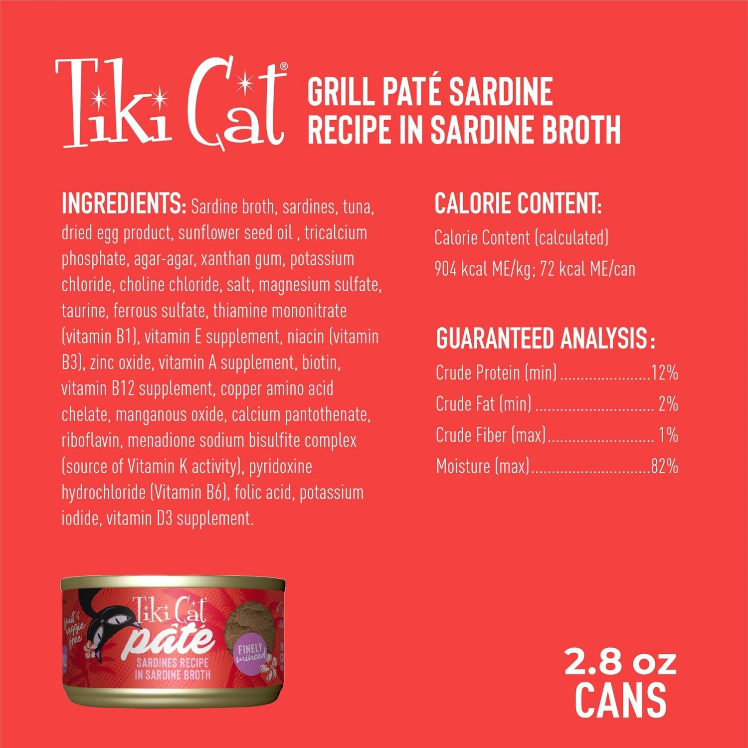 Tiki Cat Pate Sardines Recipe In Sardine Broth Wet Cat Food, 2.8-oz, Case Of 12 6 Tiki Cat Pate Sardines Recipe In Sardine Broth Wet Cat Food, 2.8-oz, Case Of 12 - Image 4