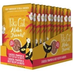 Tiki Cat Aloha Friends Chicken, Pumpkin & Beef Recipe In Broth Grain-Free Wet Cat Food 11 Tiki Cat Aloha Friends Chicken, Pumpkin & Beef Recipe In Broth Grain-Free Wet Cat Food -Blue Buffalo Shop 259140 PT1. AC SS1800 V1657656402
