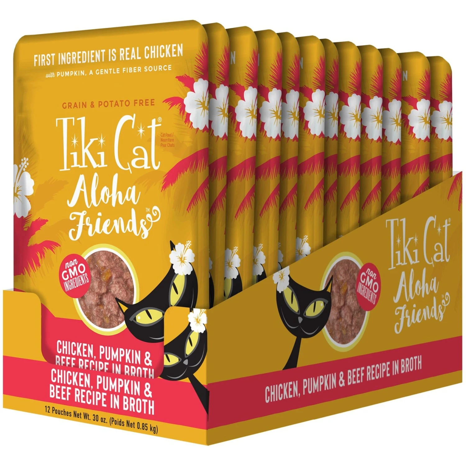 Tiki Cat Aloha Friends Chicken, Pumpkin & Beef Recipe In Broth Grain-Free Wet Cat Food 4 Tiki Cat Aloha Friends Chicken, Pumpkin & Beef Recipe In Broth Grain-Free Wet Cat Food - Image 2