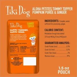 Tiki Dog Tummy Topper Pumpkin & Ginger Puree Grain-Free Wet Dog Food Topper -Blue Buffalo Shop 259168 PT5. AC SS1800 V1631199768