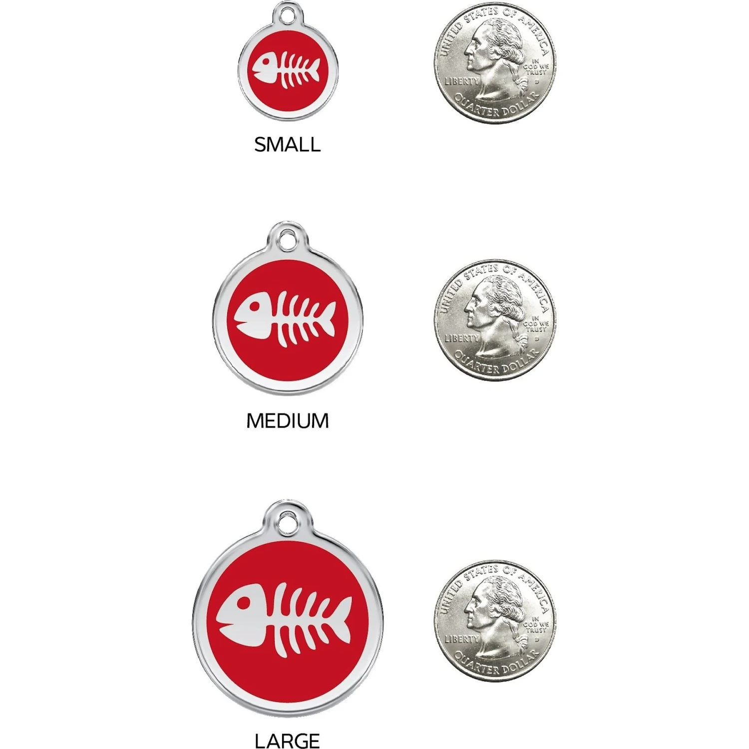 Red Dingo Skeleton Fish Stainless Steel Personalized Cat ID Tag 9 Red Dingo Skeleton Fish Stainless Steel Personalized Cat ID Tag - Image 7