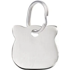 Red Dingo Cat Head Personalized Silver Stainless Steel Cat ID Tag, Small