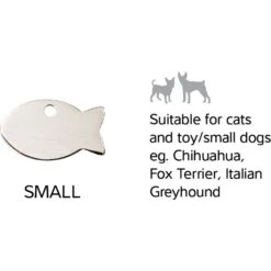 Red Dingo Fish Personalized Silver Stainless Steel Cat ID Tag, Small -Blue Buffalo Shop 260761 PT6. AC SS1800 V1623966769