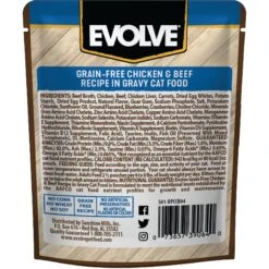 Evolve Chicken & Beef Recipe In Gravy Grain-Free Wet Pouch Cat Food, 3-oz Pouch, Case Of 24 -Blue Buffalo Shop 262858 PT1. AC SS1800 V1606863126