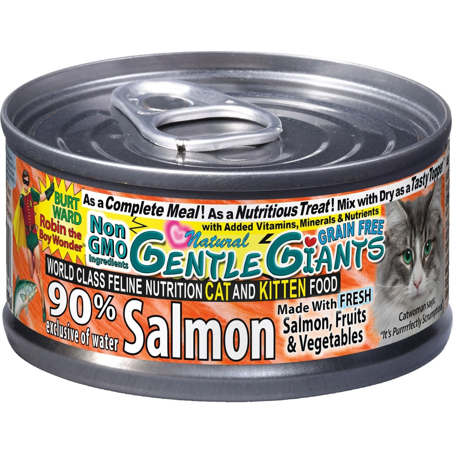 Gentle Giants Natural Non-GMO Salmon Grain-Free Cat & Kitten Canned Cat Food, 3-oz, Case Of 24 3 Gentle Giants Natural Non-GMO Salmon Grain-Free Cat & Kitten Canned Cat Food, 3-oz, Case Of 24