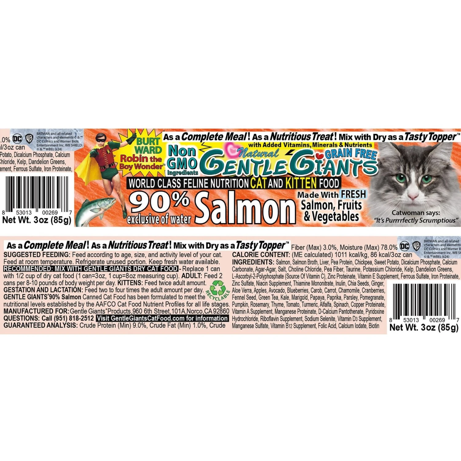 Gentle Giants Natural Non-GMO Salmon Grain-Free Cat & Kitten Canned Cat Food, 3-oz, Case Of 24 4 Gentle Giants Natural Non-GMO Salmon Grain-Free Cat & Kitten Canned Cat Food, 3-oz, Case Of 24 - Image 2