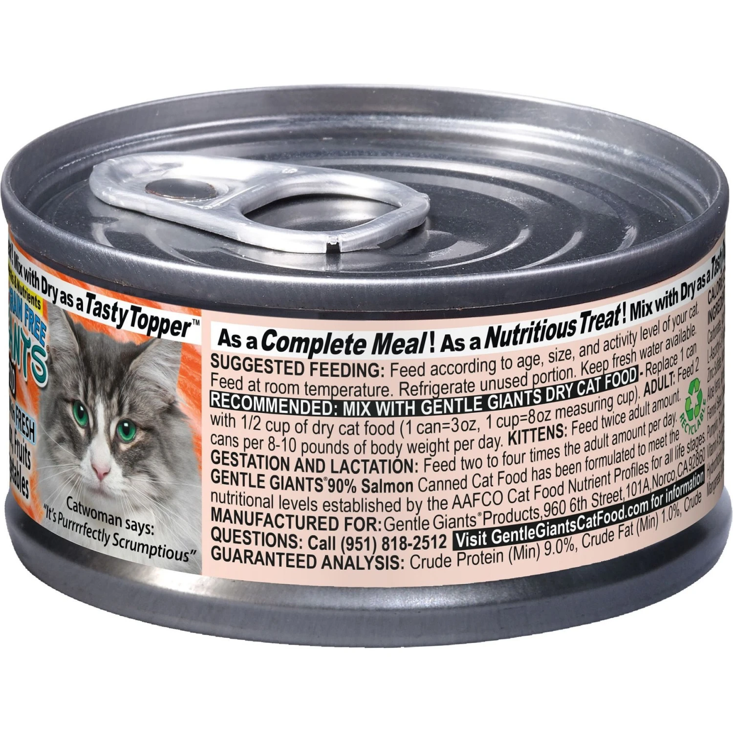 Gentle Giants Natural Non-GMO Salmon Grain-Free Cat & Kitten Canned Cat Food, 3-oz, Case Of 24 6 Gentle Giants Natural Non-GMO Salmon Grain-Free Cat & Kitten Canned Cat Food, 3-oz, Case Of 24 - Image 4