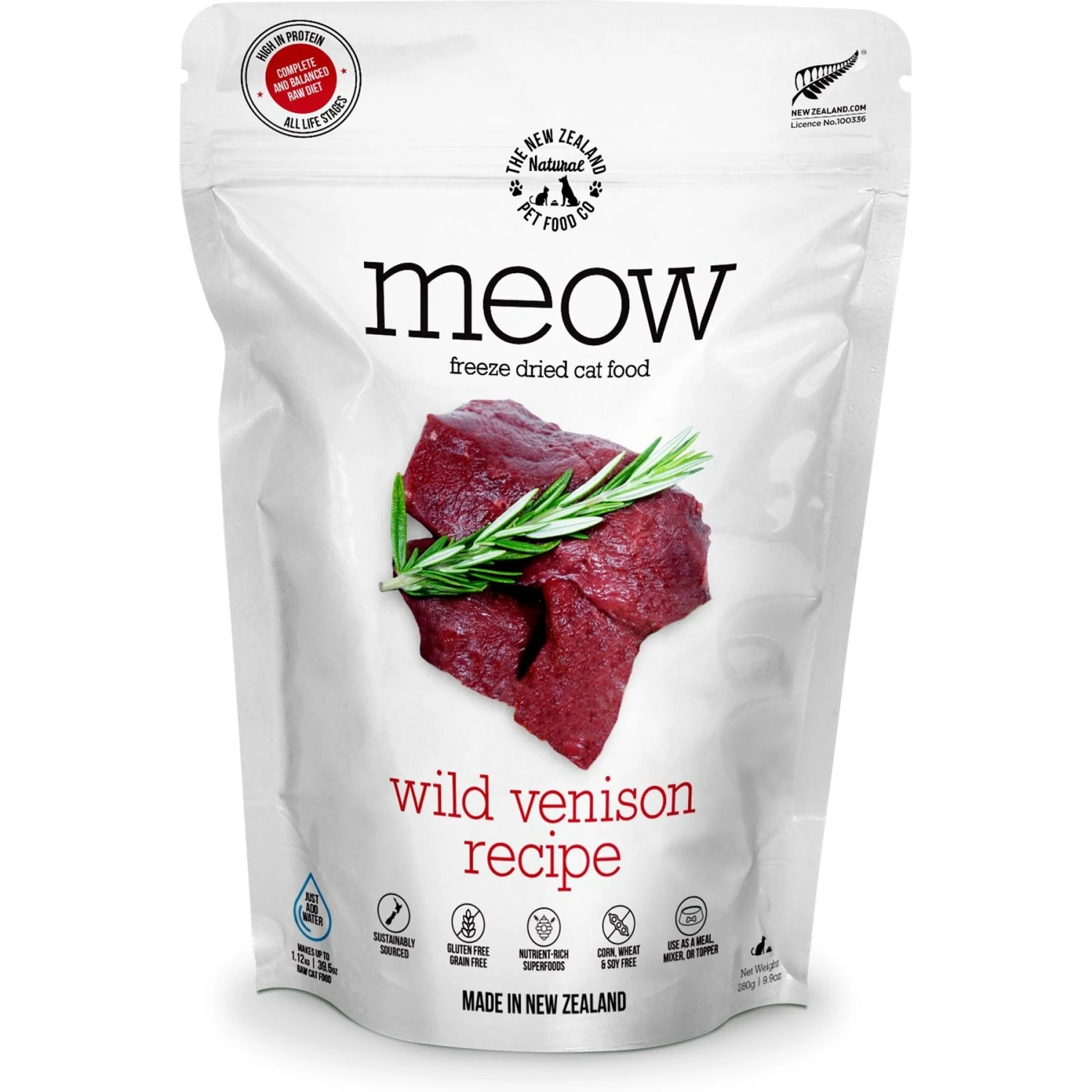 The New Zealand Natural Pet Food Co. Meow Wild Venison Grain-Free Freeze-Dried Cat Food, 9-oz Bag 3 The New Zealand Natural Pet Food Co. Meow Wild Venison Grain-Free Freeze-Dried Cat Food, 9-oz Bag