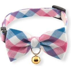 Necoichi Purrfect Picnic Bow Tie Cotton Breakaway Cat Collar With Bell