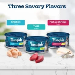 Blue Buffalo Tastefuls Tuna, Chicken, Fish & Shrimp Entrées Variety Pack Flaked Wet Cat Food -Blue Buffalo Shop 264519 PT3. AC SS1800 V1689356966