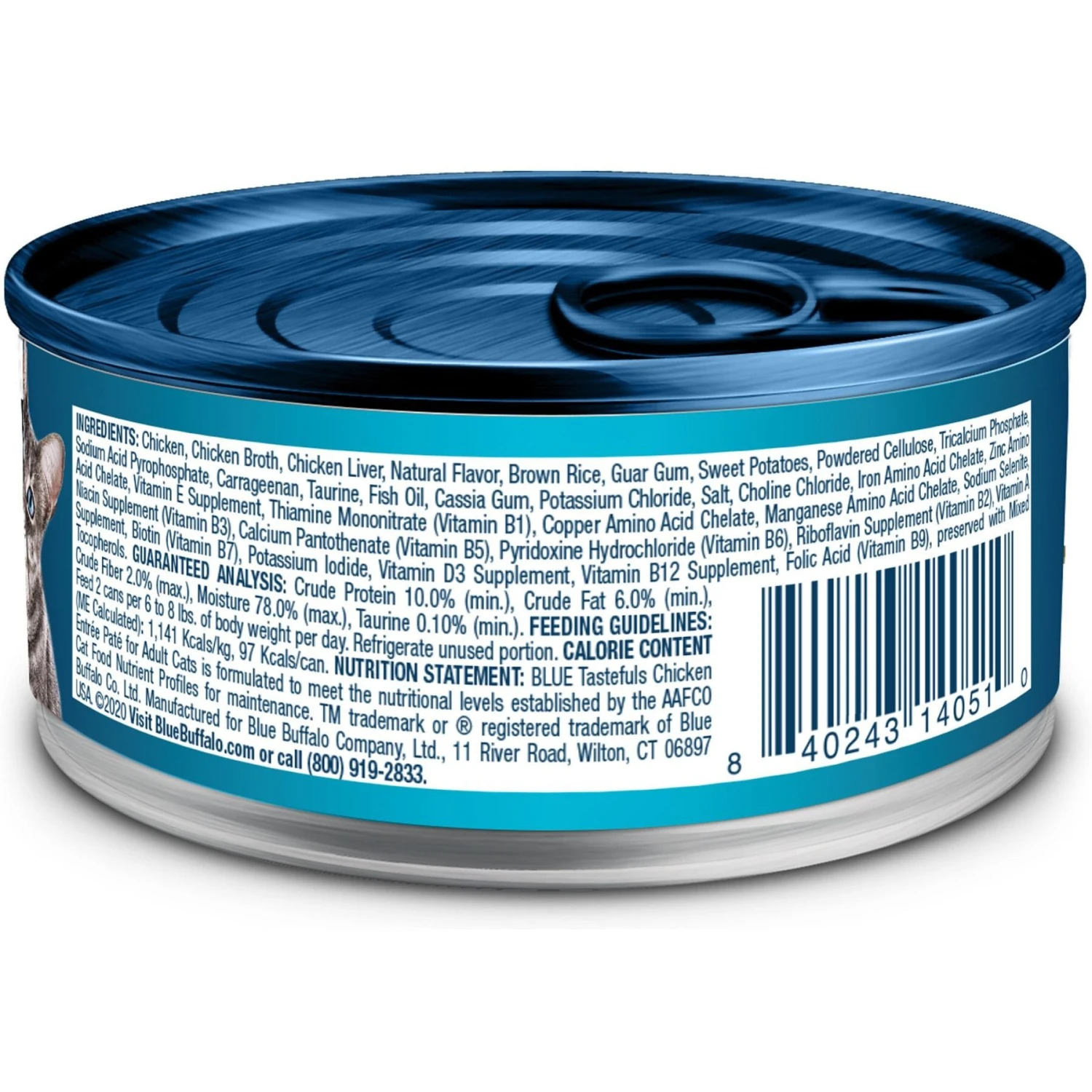 Blue Buffalo Tastefuls Chicken Entrée Kitten Pate Wet Cat Food, 3-oz Can, Case Of 24 4 Blue Buffalo Tastefuls Chicken Entrée Kitten Pate Wet Cat Food, 3-oz Can, Case Of 24 - Image 2